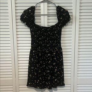 Reformation Black Floral Mini Dress